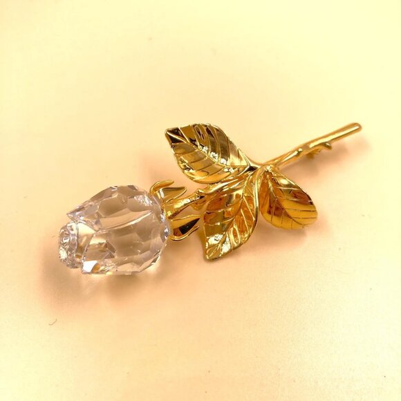 Authentic Vintage Swarovski Crystal Rose Brooch - Picture 3 of 5